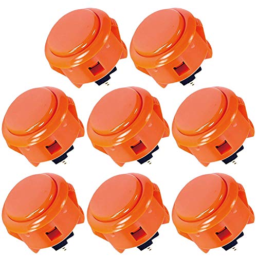 Sanwa 8 pcs OBSF-30 Original Push Button 30mm - for Arcade Jamma Video Game & Arcade Joystick Games Console (Orange), Use for Arcade Game Machine Cabi