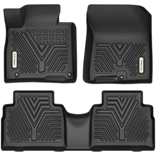 YITAMOTOR All-Weather Floor Mats compatible with 2021 2022 2023 Hyundai Santa Fe 5 Seat Includes Front and Rear Row, TPE Floor Mat Set Liners, Black 2