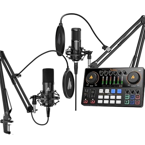 MAONO USB XLR Condenser Microphone Set: PC Computer Podcast Cardioid Metal Mic Kit with Software for Recording, Studio, Singing, YouTube (A04 Gen2+PM3