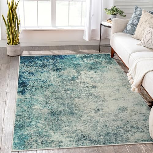 Lahome Modern Abstract Area Rug 5x7 Rugs for Living Room, Washable Accent Bedroom Rug Low Pile Non-Slip, Indoor Floor Contemporary Carpet for Kitchen