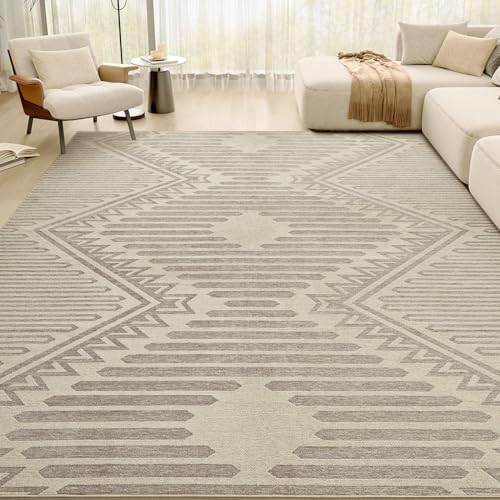 Textured Tufted Boho 5x7 Area Rugs for Living Room Rug Bedroom Nursery Rug Carpet Washable Neutral Modern Farmhouse Luxury Non Slip-Beige Brown Brown