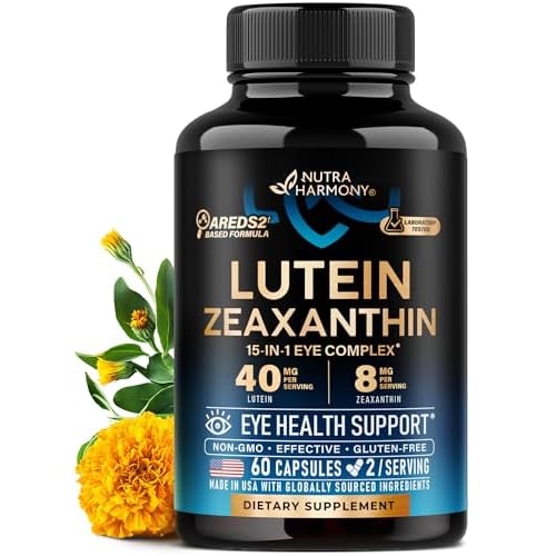 Eye Vitamins - Lutein and Zeaxanthin Supplements - AREDS2 Based Supplement for Seniors & Adults - Eye Health & Vision Support - Saffron, Zinc, Vitamin