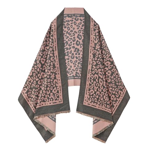 SWAT PANY Scarf for Women Pashmina Blanket Shawls and Wraps Winter Warm Scarves Grey-Dutsy Pink
