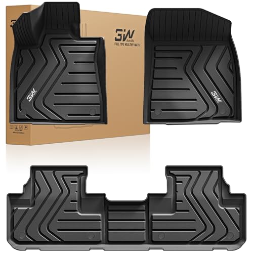 3W Floor Mats Compatible for 2016-2022 Lexus RX (RX350-RX450h) (Not for 2018-2022 RXL) TPE All Weather Custom Fit Floor Liner, 1st and 2nd Row Full Se