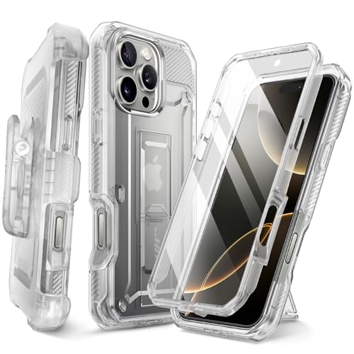 SUPCASE for iPhone 16 Pro Max Case with Screen Protector (Unicorn Beetle Pro), [Built-in Stand & Belt-Clip] [Military-Grade Protection] Full Body Heav