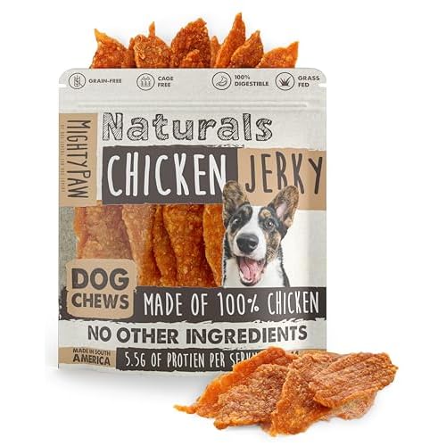 Mighty Paw Naturals Chicken Jerky Dog Treats | Chicken Jerky for Small, Medium and Large Breeds. All Natural Dog Treats. Natural Chews Treat for Large