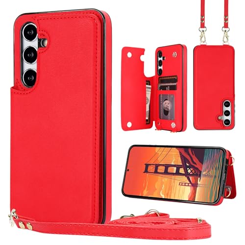 for Samsung Galaxy S24 Plus Wallet Case with Credit Card Holder RFID Blocking, Fold Premium Leather Magnetic Clasp Kickstand Heavy Duty Protective Cov