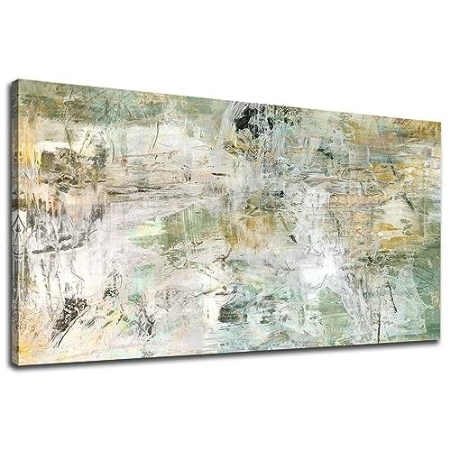NINEASO Brown Green Abstract Wall Art - Unearthed World Abstract Canvas Pictures for Wall Decor Modern Abstract Canvas Painting Artwork for Living Roo