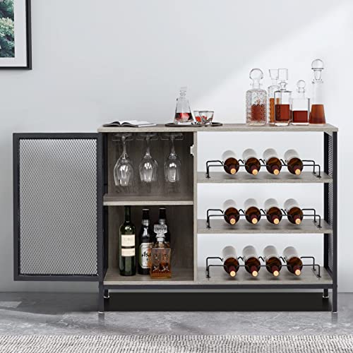 Garvee Bar Cabinet Liquor Cabinet Bar for Home, Wine Cabinet with Removable Wine Rack and Glass Holder, Coffee Bar Cabinet with Storage, Corner Cabine