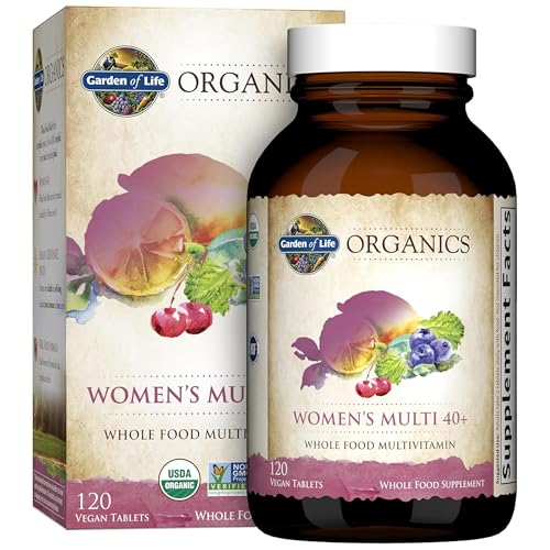 Garden of Life Multivitamin for Women 40 Plus, Organics Womens Vitamins, Hormone & Breast Health Support Blend, Vegan, 120 Tablets 120 Count (Pack of