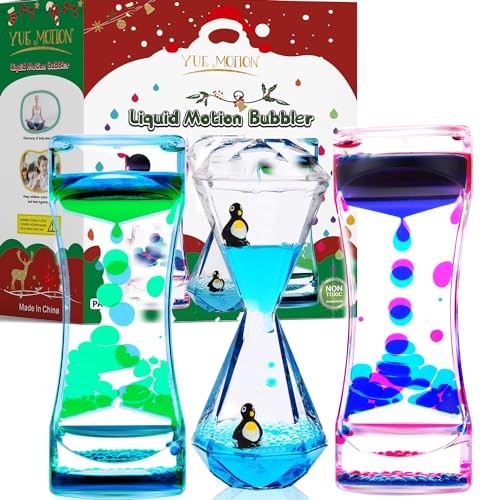 YUE MOTION Liquid Motion Bubbler - Calming Toys for Kids and Adults - Liquid Hourglass - Handheld Oil Timer - Sensory Toys for Autism, Anxiety (Style#