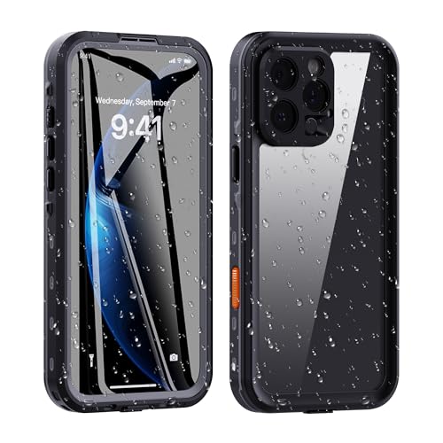 for iPhone 16 Pro Waterproof Case, Military-Grade Full Body Defense: IP68 Underwater Protection, Built-in Screen Protector & Camera Lens Cover, 10FT W