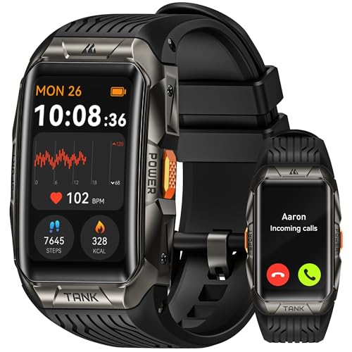 KOSPET Montre Connectée Homme, Militaire Bracelet Connecté 1,64'' Écran Toujours Activé 50m Étanche, Fitness Tracker 170 Modes Sport 24H Suivi So