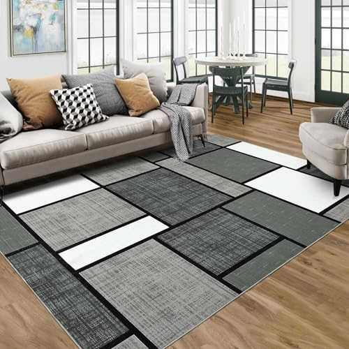 Garvee Geometric Modern Rug 4x6 Rug for Living Room Washable Rugs Non Slip Rug Contemporary Carpet for Bedroom Soft Rug Stain Resistant Floor Mats Cla