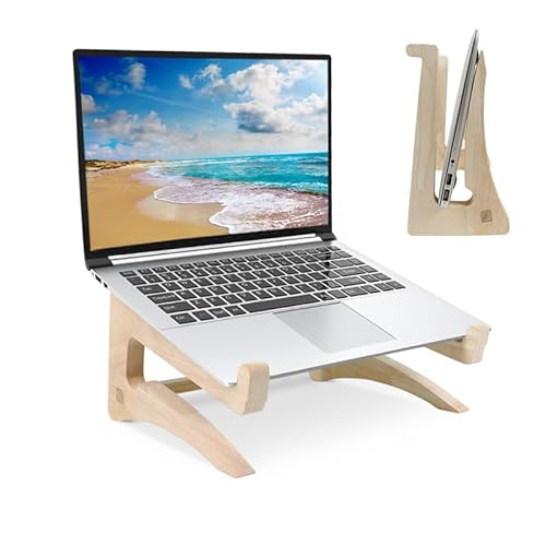 UI U & I Laptop Stand Riser, Portable and Adjustable Stand, for Notebook up to 13-17 Inch, Wood big