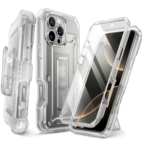 SUPCASE for iPhone 16 Pro Case with Screen Protector (Unicorn Beetle Pro), [Built-in Stand & Belt-Clip] [Military-Grade Protection] Full Body Heavy Du