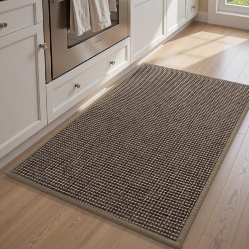 PADOOR Kitchen-Rugs Non Slip Washable, Kitchen-Mats for Floor Super Absorbent Kitchen Floor Mat, Rubber Backing Runner Rug for Kitchen, Comfort Standi