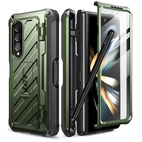 SupCase for Galaxy Z Fold 4 Case with S Pen Holder (Unicorn Beetle Pro), [Built-in Screen Protector & Stand] [Military-Grade Protection] Heavy Duty Pr