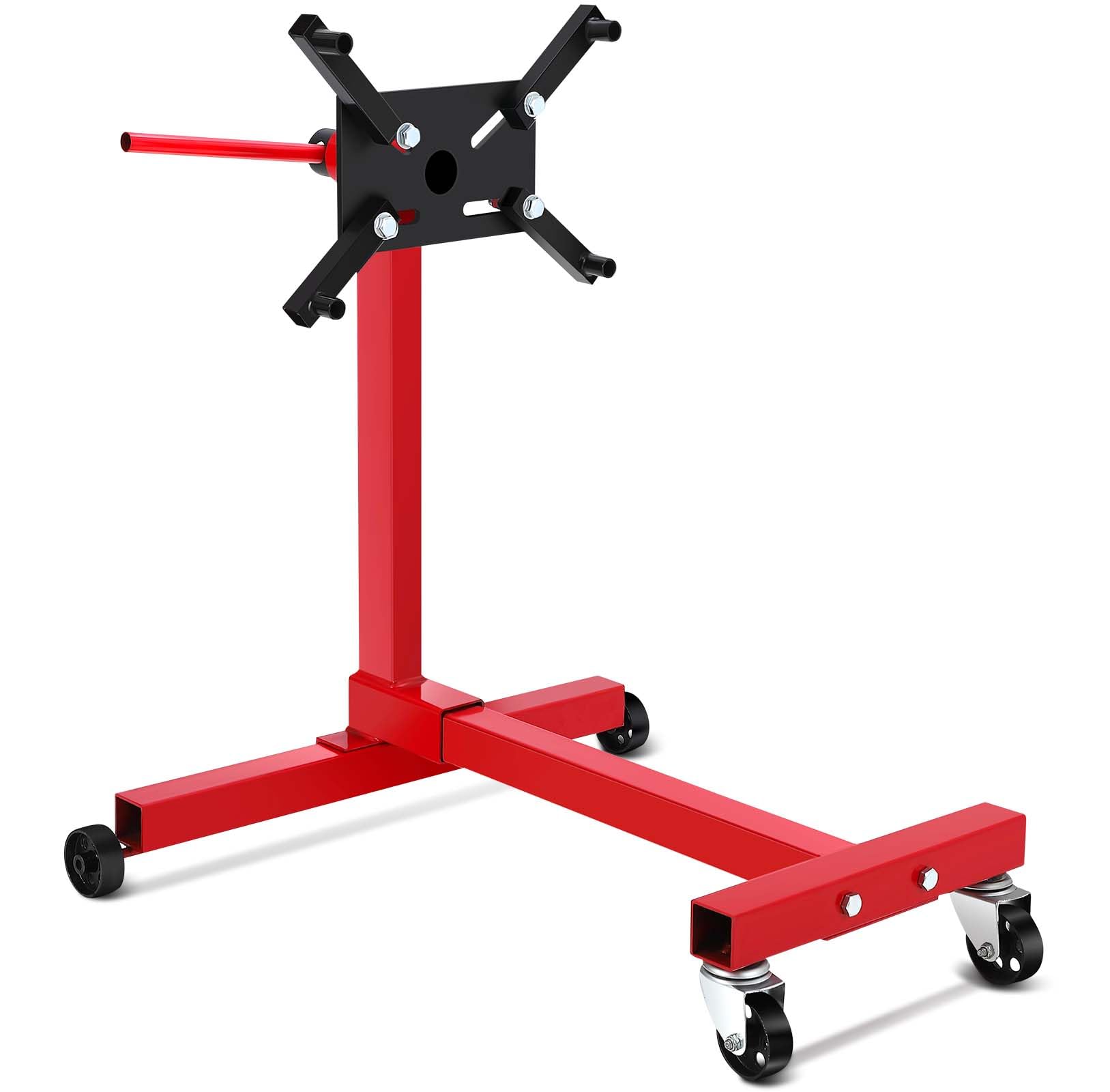 Garvee Engine Stand, 1500 lbs (3-4 Ton) Rotating Engine Motor Hoist with 360 Degree Adjustable Head, Cast Iron Folding Motor Hoist Dolly, 4-Caster, 4 