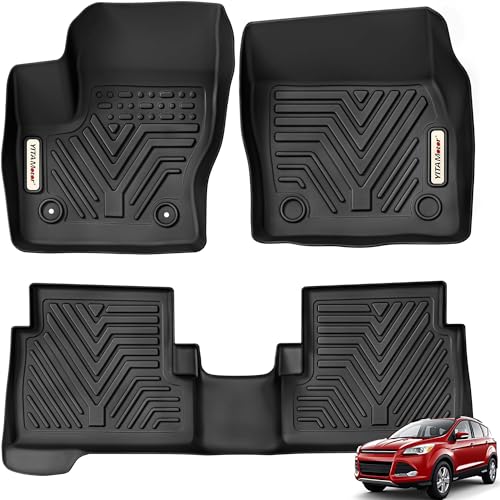 YITAMOTOR Floor Mats Compatible with Ford Escape, Custom Fit Floor Liners Fit for 2013-2019 Ford Escape, 1st and 2nd Row All Weather Protection, Black