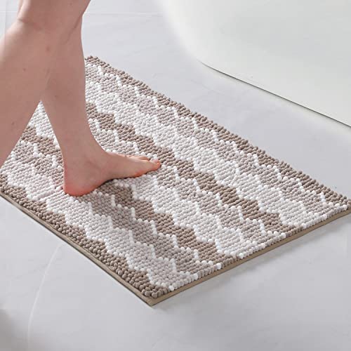 KASENTEX Non-Shedding Soft Luxury Bathroom Rugs 24x60, Absorbent Chenille Bath Mats, Durable Non-Slip Machine Wash Bath Carpet for Bathroom Floor, Tub