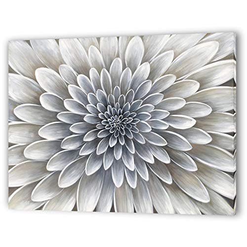 Yihui Arts White Flower Canvas Wall Art Painting, Floral Canvas Pictures Aesthetic Botanical Artwork for Bedroom Living Room Bathroom Decor 28"L x 20"