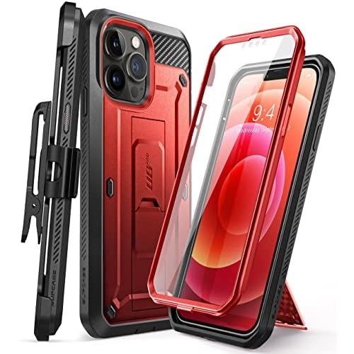 SUPCASE for iPhone 13 Pro Max Case with Screen Protector (Unicorn Beetle Pro), [Built-in Stand & Belt Clip] Heavy Duty Full-Body Rugged Kickstand Prot