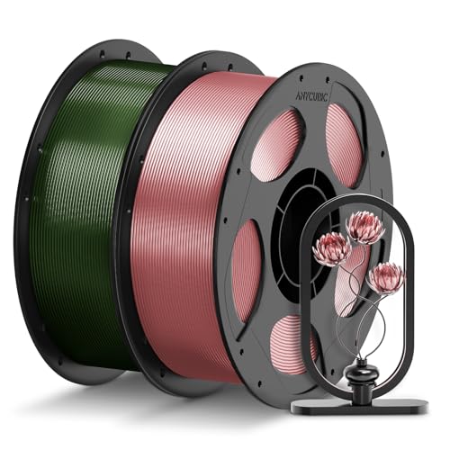 ANYCUBIC PETG Filament 1.75mm, 3D Printer Filament, Accuracy +-- 0.02mm, Exceptional Toughness, Print with FDM 3D Printers, 2 Pack 1KG Reusable Spool,