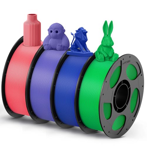 ANYCUBIC PETG Filament 1.75mm, 3D Printer Filament, Dimensional Accuracy +-- 0.02mm, Exceptional Toughness, Print with Most FDM 3D Printers, 4 Pack 1K