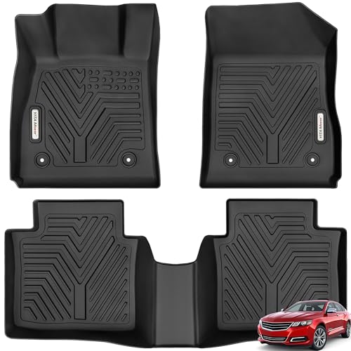 YITAMOTOR Floor Mats Compatible with 2014-2020 Chevrolet Impala, Custom Fit Black TPE Floor Liners 1st & 2nd Row All-Weather Protection 14-20 Chevy Im
