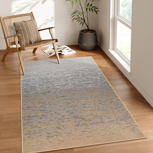 Moynesa Washable 3x5 Area Rugs for Entryway Indoor, Modern Kitchen Rugs for Living Room Bedroom Non Slip, Farmhouse Bathroom Carpet Soft Solid Front D