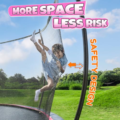 BCAN Trampoline 14FT Recreational Trampoline with Enclosure for Kids Adults, ASTM Approved, Outdoor Trampoline with Ladder for Kids PK