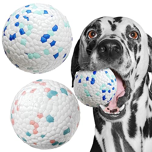 Indestructible Dog Toy Balls,Dog Balls for Aggressive Chewers, Floating Bouncy Balls for Medium Large Dogs Lightweight Durable Solid Dog Balls Teethin