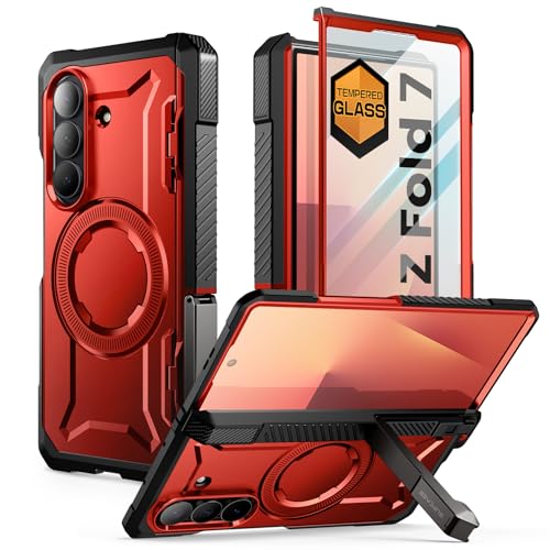 SUPCASE for Samsung Galaxy Z Fold 7 Case with Kickstand (UB Grip), [Compatible with MagSafe] [Built-in Tempered Glass Screen Protector] [Hinge Coverag