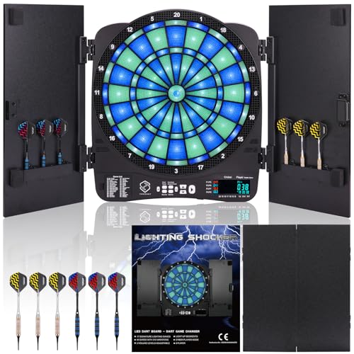 Turnart Electronic Dart Board,13 inch Illuminated Segments Light Based Games Electric Dartboard for Adults Tested Tough Segment for Enhanced Durabilit