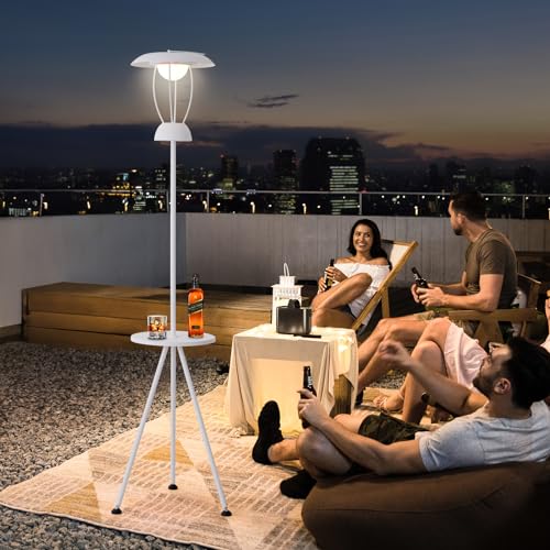 Outdoor Floor Lamp is Solar Powered, Equipped with Three Level Dimming Outdool Solar Lamp, and a Windproof Outdoor Floor Lamp with a Table, Suitable f