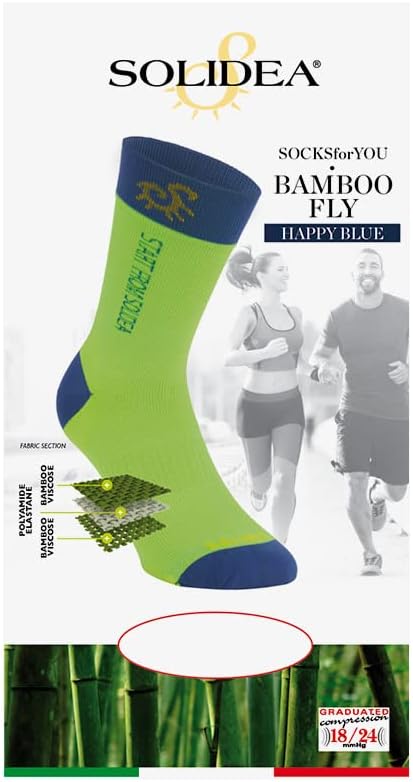 Solidea Socks For You Bamboo Fly Happy Blue Kompression 18 24 mmHg Schwarz 1S