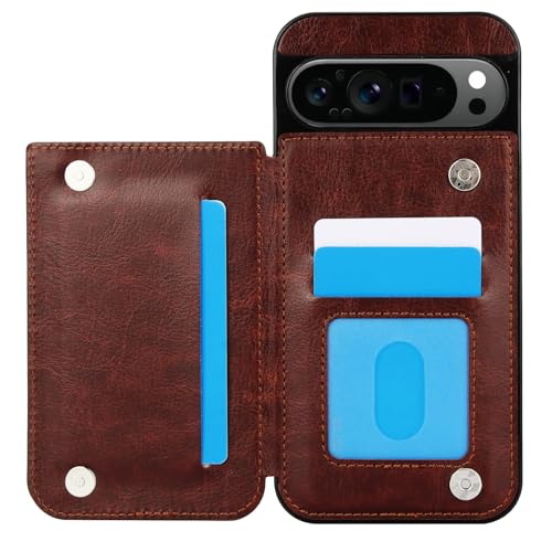 for Google Pixel 9 Pro XL Wallet Case with 3 Credit Card Holder,RFID Blocking,PU Leather Double Magnetic Clasp Kickstand Heavy Duty Protective Cover.(