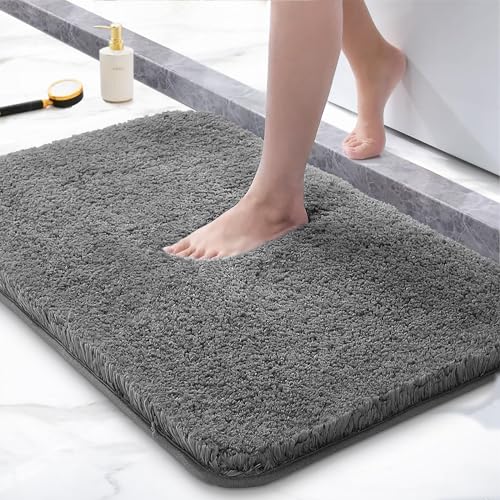 Bathroom Rugs 30x20, Extra Soft and Absorbent Microfiber Bath Mat, Non-Slip, Machine Washable, Quick Dry Shaggy Bath Carpet, Suitable for Bathroom Flo