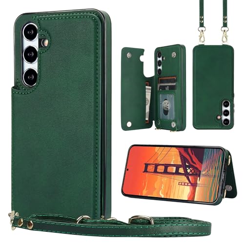 for Samsung Galaxy S25 Ultra Wallet Case with Credit Card Holder RFID Blocking, Fold Premium Leather Magnetic Clasp Kickstand Heavy Duty Protective Co