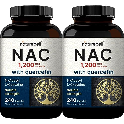 2 Pack NAC Supplement (N-Acetyl Cysteine) with Quercetin, 1,200mg Per Serving, 480 Capsules | Double Strength Antioxidant Support for Immune, Liver, &