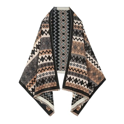 SWAT PANY Scarf for Women Pashmina Blanket Shawls and Wraps Winter Warm Scarves Black-Grey