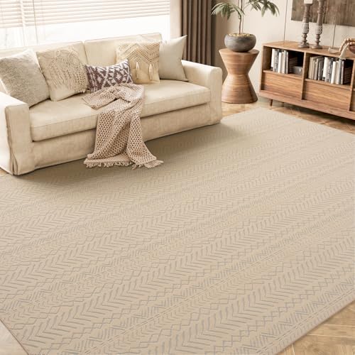 AMOAMI-Washable Area Rugs 5x7-Boho Khaki Rugs for Living Room Machine Washable-3D for Bedroom-Non Slip Floor Rug-Moroccan Washable Rugs for Bedroom Di