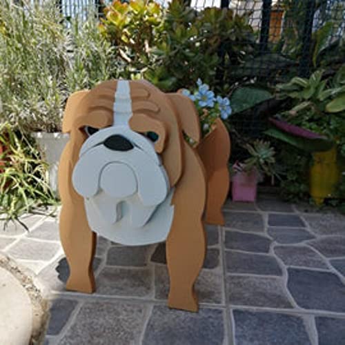 MADEI Cute Dog Planter Plant Pot,Pomeranian Schnauzer Plant Container Rack for Outdoor Indoor Plant Storage Containers for Plants and Stuff (Small,Bul