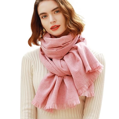 RIIQIICHY Scarfs for Women Pashmina Shawl Wraps for Evening Dresses Women Scarf for Wedding Large Winter Scarves Pink