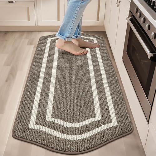 COSY HOMEER Long Kitchen Floor Mats for in Front of Sink Super Absorbent Kitchen Rugs and Mats 24"x59" Non-Skid Kitchen Mat Standing Mat Washable,Poly