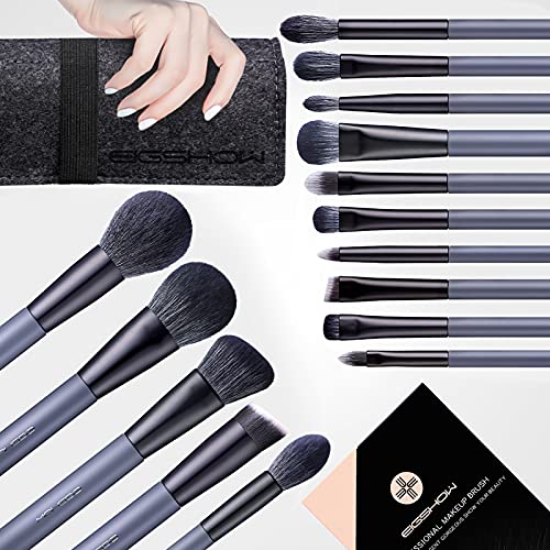 Makeup Brush Set, EIGSHOW 15 Piece Professional Makeup Brushes Kit with Corn Silk Fiber Vegan Brushes for Foundation Powder Concealers Eye Shadows Liq