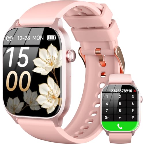 Smart Watch for Men Women- Answer-Make Call, IP68 Waterproof Fitness Tracker Watch with Heart Rate Monitor Sleep Step Counter (Pink, 1.83) 1.83 Pink