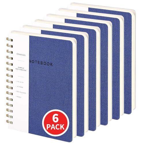 Lined Spiral Notebook College Ruled A5 Journal Book for Note Taking, 160 Pages Writing Journal for Office and Home School Supplies 5.75x8.125 inch (6p