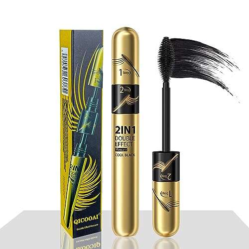 2023 New 2 in 1 Golden Goddess Black 4D Mascara - Liquid Lash Extension for 5X Longer, Fuller Waterproof Eyelashes (1pcs)